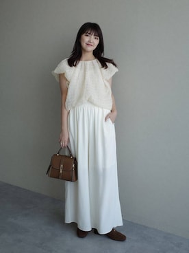 「ぽっちゃりスタッフ」｜あんずさん（レディース・163cm）の夏コーディネート