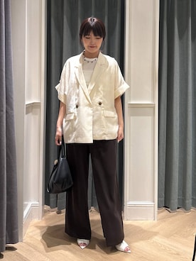 「A part by（アパートバイ）の【20周年】Apb_ロゴTシャツ（Tシャツ/カットソー、ホワイト系）」を使った、あんずさん（レディース・163cm）の夏コーディネート