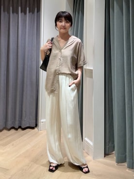 「A part by（アパートバイ）のハートモチーフバッグ（ショルダーバッグ、ブラック系）」を使った、あんずさん（レディース・163cm）の夏コーディネート