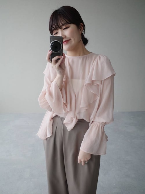 mysty woman スラックス パンツ ラップライクロングパンツ