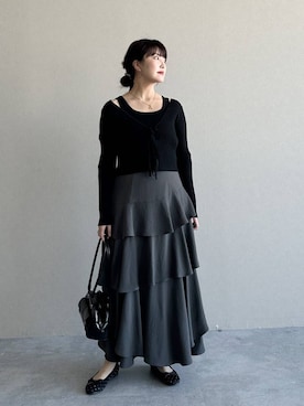 「アイテム（バレエシューズ）」を使った、あんずさん（レディース・163cm・30代）の冬コーディネート