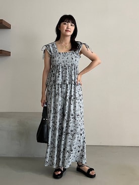 「フェミニン」｜「アイテム（オールインワン・サロペット）」を使った、あんずさん（レディース・163cm）の夏コーディネート
