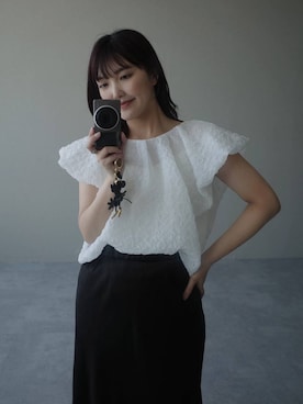 「アイテム（スリッポン）」を使った、あんずさん（レディース・163cm）の夏コーディネート