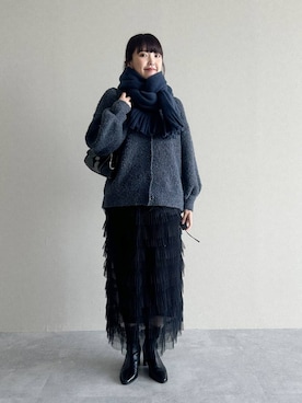 「アイテム（ストール/ショール）」を使った、あんずさん（レディース・163cm・30代）の秋コーディネート