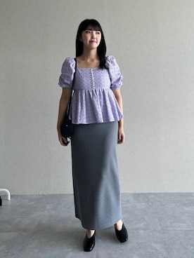 「アイテム（スリッポン）」を使った、あんずさん（レディース・163cm・30代）の夏コーディネート