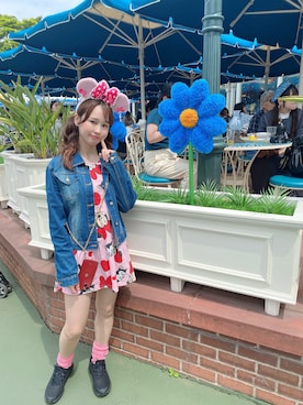 「キッズ服」｜「アイテム（ワンピース/ドレス）」を使った、かむかむさん（レディース・154cm）の春コーディネート