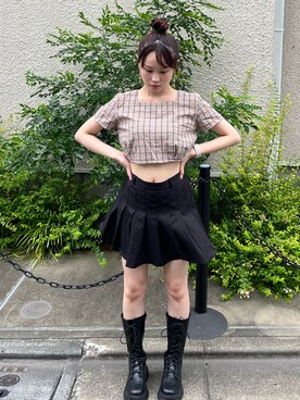 「SPINNS(スピンズ)のアイテム(スカート)」を使った、かむかむさん(レディース・154cm)の夏コーディネート