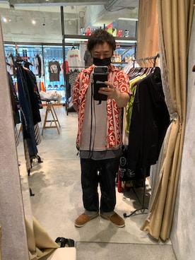 「ISAMU KATAYAMA BACKLASH（イサムカタヤマバックラッシュ）のアイテム（パンツ）」を使った、shinozaki daigaさん（メンズ・178cm）の夏コーディネート