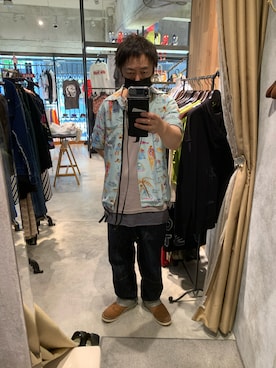 「ISAMU KATAYAMA BACKLASH（イサムカタヤマバックラッシュ）のアイテム（パンツ）」を使った、shinozaki daigaさん（メンズ・178cm）の夏コーディネート