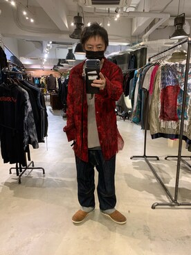 「ISAMU KATAYAMA BACKLASH（イサムカタヤマバックラッシュ）のアイテム（パンツ）」を使った、shinozaki daigaさん（メンズ・178cm）の夏コーディネート