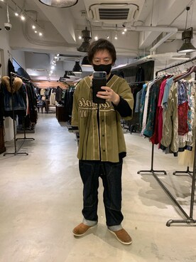 「ISAMU KATAYAMA BACKLASH（イサムカタヤマバックラッシュ）のアイテム（パンツ）」を使った、shinozaki daigaさん（メンズ・178cm）の春コーディネート