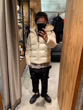 「muta（ムータ）のアイテム（ブルゾン）」を使った、shinozaki daigaさん（メンズ・178cm）の冬コーディネート