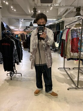 「ISAMU KATAYAMA BACKLASH（イサムカタヤマバックラッシュ）のアイテム（パンツ）」を使った、shinozaki daigaさん（メンズ・178cm）の夏コーディネート