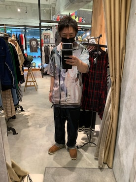 「ISAMU KATAYAMA BACKLASH（イサムカタヤマバックラッシュ）のアイテム（パンツ）」を使った、shinozaki daigaさん（メンズ・178cm）の夏コーディネート
