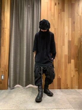 「ISAMU KATAYAMA BACKLASH（イサムカタヤマバックラッシュ）のアイテム」を使った、shinozaki daigaさん（メンズ・178cm）の秋コーディネート