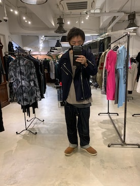 「ISAMU KATAYAMA BACKLASH（イサムカタヤマバックラッシュ）のアイテム（ジャケット/アウター）」を使った、shinozaki daigaさん（メンズ・178cm）の夏コーディネート