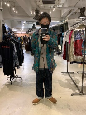 「ISAMU KATAYAMA BACKLASH（イサムカタヤマバックラッシュ）のアイテム（パンツ）」を使った、shinozaki daigaさん（メンズ・178cm）の夏コーディネート