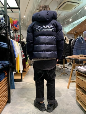 「muta（ムータ）のアイテム（ブルゾン）」を使った、shinozaki daigaさん（メンズ・178cm）の冬コーディネート