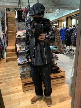 「ISAMU KATAYAMA BACKLASH（イサムカタヤマバックラッシュ）のアイテム（ジャケット/アウター）」を使った、shinozaki daigaさん（メンズ・178cm）の秋コーディネート