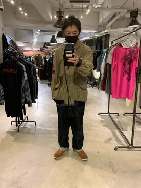 「ISAMU KATAYAMA BACKLASH（イサムカタヤマバックラッシュ）のアイテム（パンツ）」を使った、shinozaki daigaさん（メンズ・178cm）の夏コーディネート