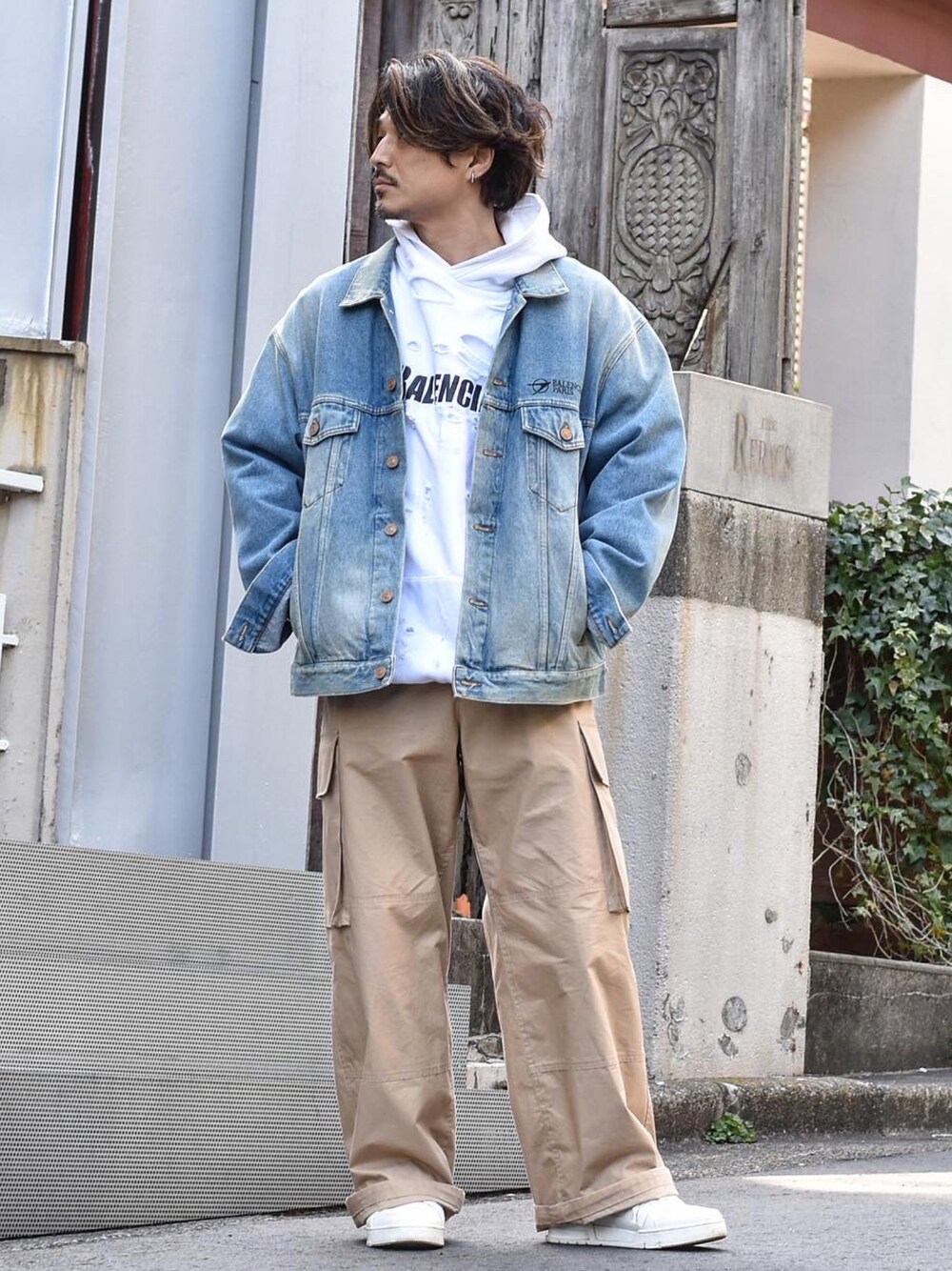 せ*ち様 【希少】BALENCIAGA レイヤードデニムパーカー BALENCIAGA - 国内未入荷品 BALENCIAGA デニムジャケット