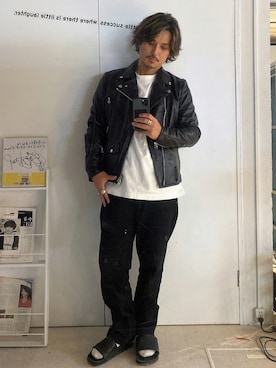 「JACKROSE（ジャックローズ）のアイテム（ジャケット/アウター）」を使った、Decoさん（メンズ・170cm）の秋コーディネート