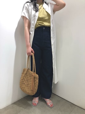 「RODE SKO（ロデスコ）のMARIA タッセルペーパーショルダー（ショルダーバッグ）」を使った、harunaさん（レディース・159cm）の夏コーディネート