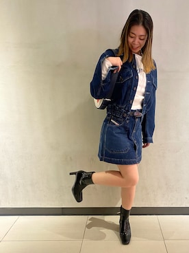 「DIESEL（ディーゼル）のアイテム（スカート）」を使った、hazzさん（レディース・156cm）の春コーディネート