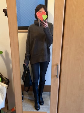 「SLOBE IENA（スローブイエナ）のアイテム（ブーツ）」を使った、sea0818さん（レディース・169cm）の冬コーディネート