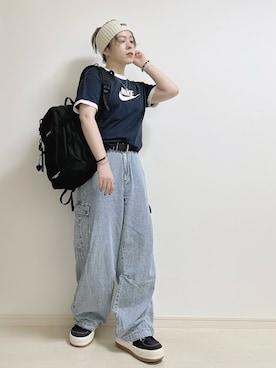 「MEDE19F（メデジュウキュウ）のアイテム（パンツ）」を使った、☆★gizmo★☆さん（レディース・159cm）の夏コーディネート