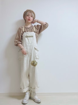 「MEDE19F（メデジュウキュウ）のアイテム（サロペット/オーバーオール）」を使った、☆★gizmo★☆さん（レディース・159cm）の夏コーディネート