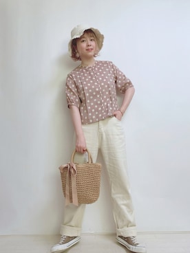 「spoon store（スプーンストア）のアイテム（パンツ）」を使った、☆★gizmo★☆さん（レディース・159cm）の夏コーディネート