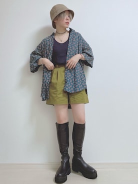 「秋先取りコーデ」｜「アイテム（チノパンツ）」を使った、☆★gizmo★☆さん（レディース・159cm）の夏コーディネート