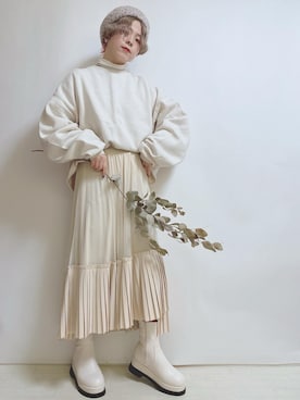 「フェリシモ（フェリシモ）のアイテム（帽子）」を使った、☆★gizmo★☆さん（レディース・159cm）の冬コーディネート