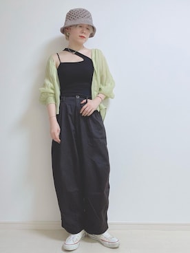 「handmade」｜「アイテム（帽子）」を使った、☆★gizmo★☆さん（レディース・159cm）の夏コーディネート