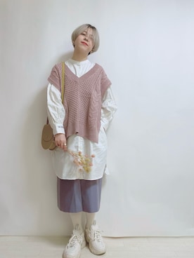 「レザースカート」｜「アイテム（シャツワンピース）」を使った、☆★gizmo★☆さん（レディース・159cm）の秋コーディネート