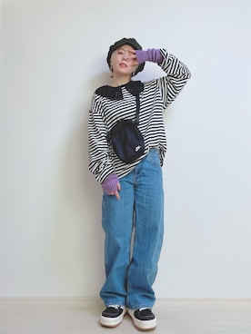 「アイテム（アームカバー、パープル系）」を使った、☆★gizmo★☆さん（レディース・159cm）の秋コーディネート