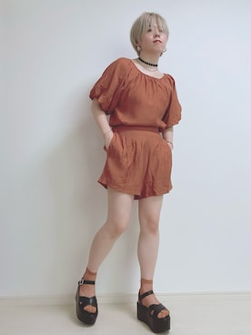「ウエストイン」｜「アイテム（スーツセット）」を使った、☆★gizmo★☆さん（レディース・159cm）の夏コーディネート