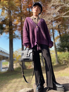 「MEDE19F（メデジュウキュウ）のアイテム（カーディガン/ボレロ）」を使った、☆★gizmo★☆さん（レディース・159cm）の秋コーディネート