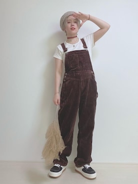 「厚底スニーカー」｜「アイテム（オールインワン・サロペット）」を使った、☆★gizmo★☆さん（レディース・159cm）の秋コーディネート