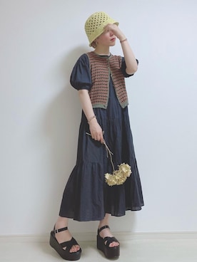 「handmade」｜「アイテム（帽子）」を使った、☆★gizmo★☆さん（レディース・159cm）の夏コーディネート
