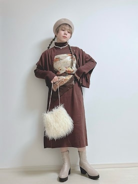 「レトロ」｜「アイテム（財布/小物）」を使った、☆★gizmo★☆さん（レディース・159cm）の冬コーディネート