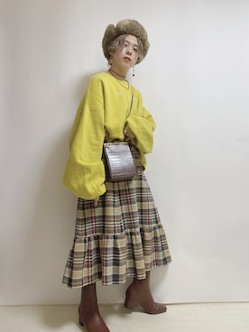 「チョーカー」｜「アイテム（スウェット）」を使った、☆★gizmo★☆さん（レディース・159cm）の冬コーディネート