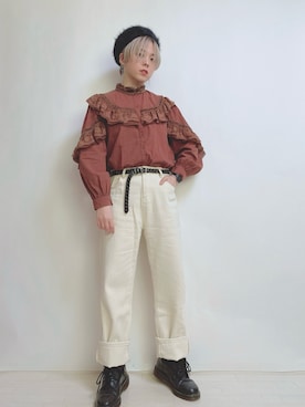 「spoon store（スプーンストア）のアイテム（パンツ）」を使った、☆★gizmo★☆さん（レディース・159cm）の秋コーディネート