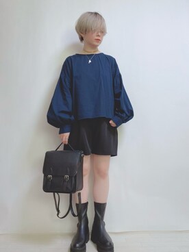 「サッチェルバッグ」｜「アイテム（アクセサリー）」を使った、☆★gizmo★☆さん（レディース・159cm）の秋コーディネート