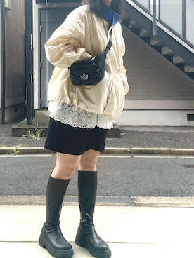 「Heather（ヘザー）の【累計10万本】楽ちんなのに美脚！秋冬No.1ブーツ　インヒールストレッチロングブーツ　571563（ブーツ）」を使った、jwabimaniさん（レディース・165cm）の秋コーディネート