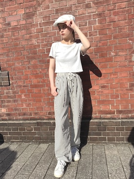 「アイテム（ハンチング/ベレー帽）」を使った、zabethさん（レディース・160cm・20代）の夏コーディネート