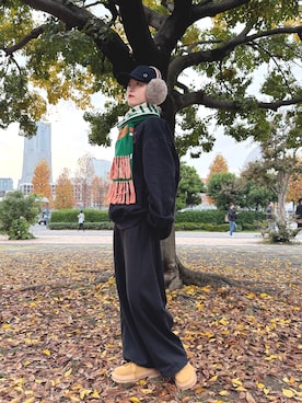 「アイテム（キャップ）」を使った、zabethさん（レディース・160cm・20代）の秋コーディネート