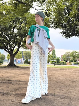 「アイテム（ニットキャップ/ビーニー）」を使った、zabethさん（レディース・160cm）の夏コーディネート