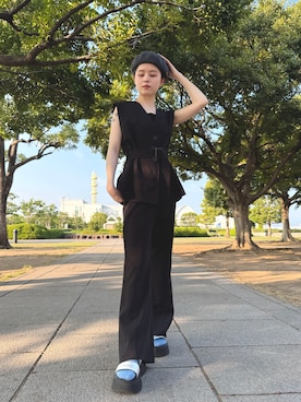 「アイテム（ハンチング/ベレー帽）」を使った、zabethさん（レディース・160cm・20代）の夏コーディネート